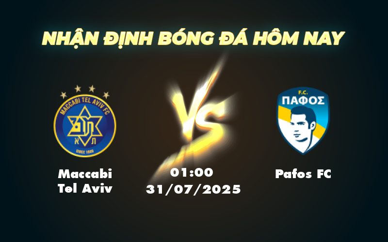 Nhận định soi kèo trận đấu Maccabi Tel Aviv vs Pafos FC Cuộc đối đầu cân bằng tại Champions League 1 maccabi tel aviv pafos fc 31 07 c1