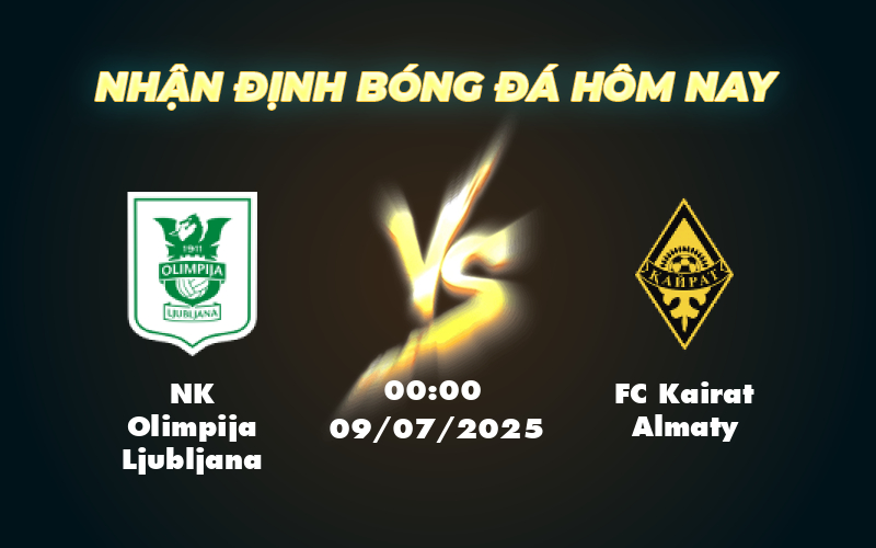 Nhận định soi kèo NK Olimpija Ljubljana vs FC Kairat Almaty Cuộc đối đầu đầy bất ngờ tại C1 1 nk olimpija ljubljana fc kairat almaty 09 07 c1